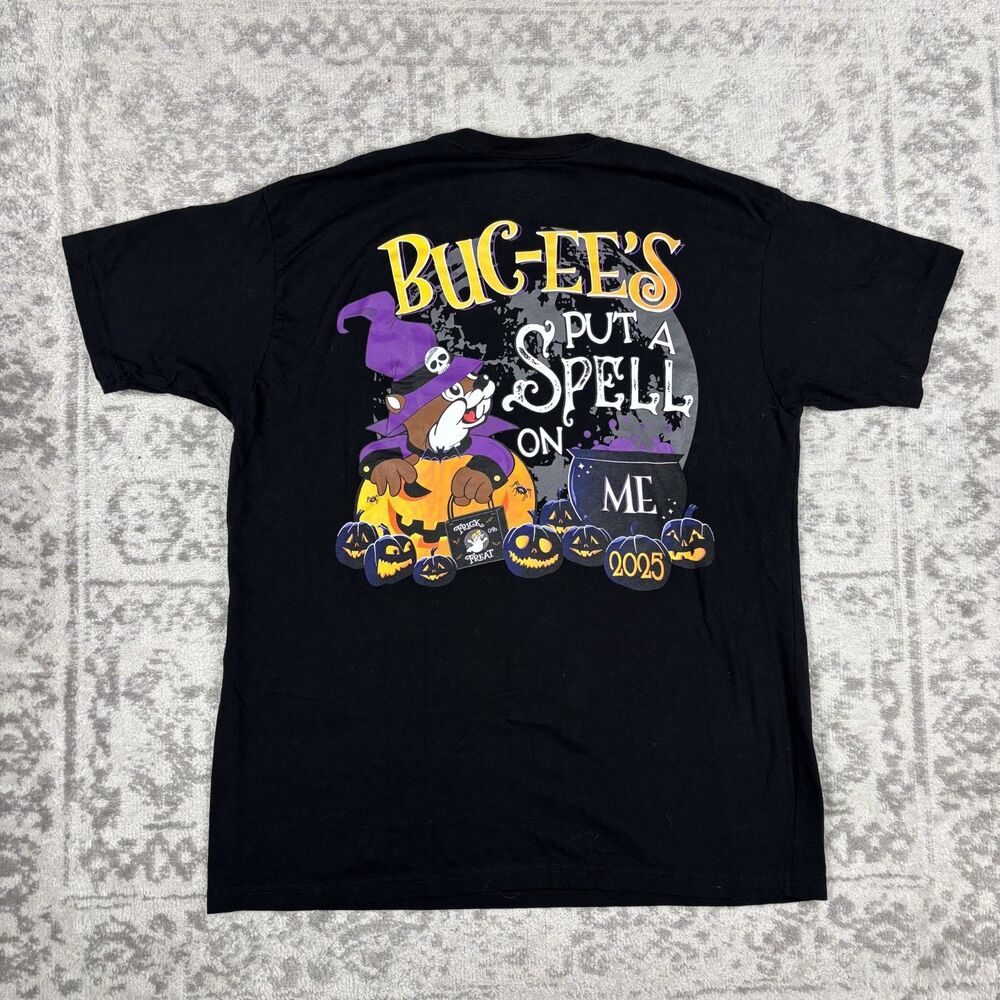 Buc-ees Shirt Adult Put A Spell On Me Halloween Short Sleeve Tee Size XL